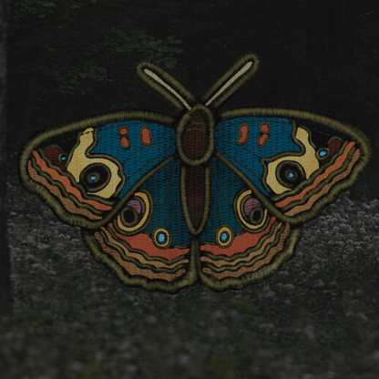 Blue Hawkeye Moth Sticker